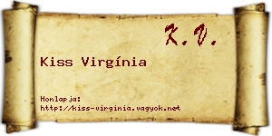 Kiss Virgínia névjegykártya